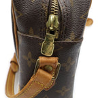 Louis Vuitton Monogram Shoulder Bag Brown Leather Gold — view 7