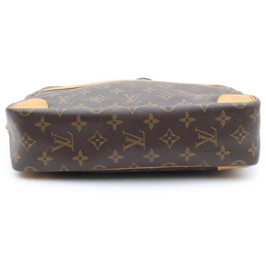 Louis Vuitton Monogram Shoulder Bag Brown Leather Gold — view 4