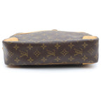 Louis Vuitton Monogram Shoulder Bag Brown Leather Gold — view 4