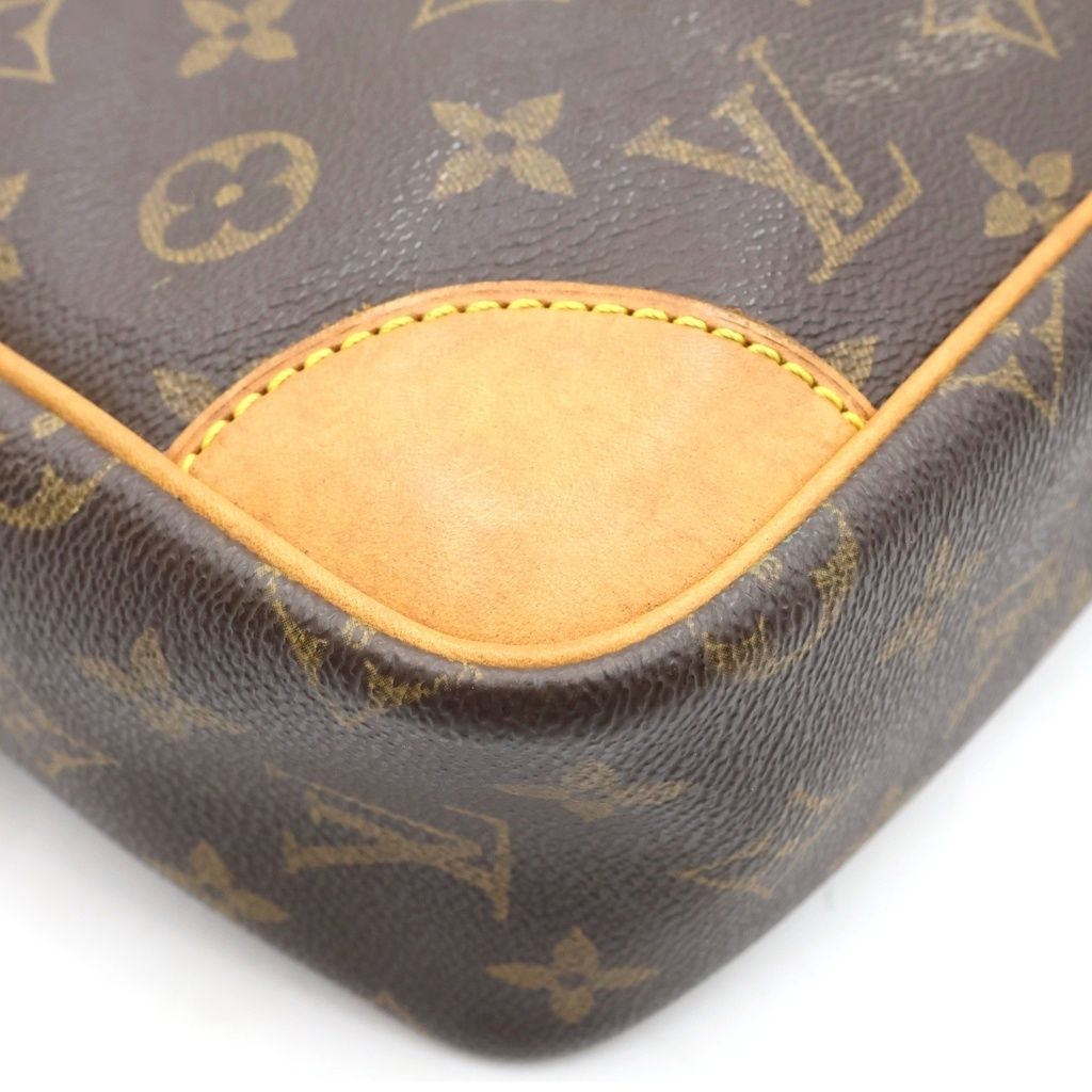 Louis Vuitton Monogram Shoulder Bag Brown Leather Gold — view 6