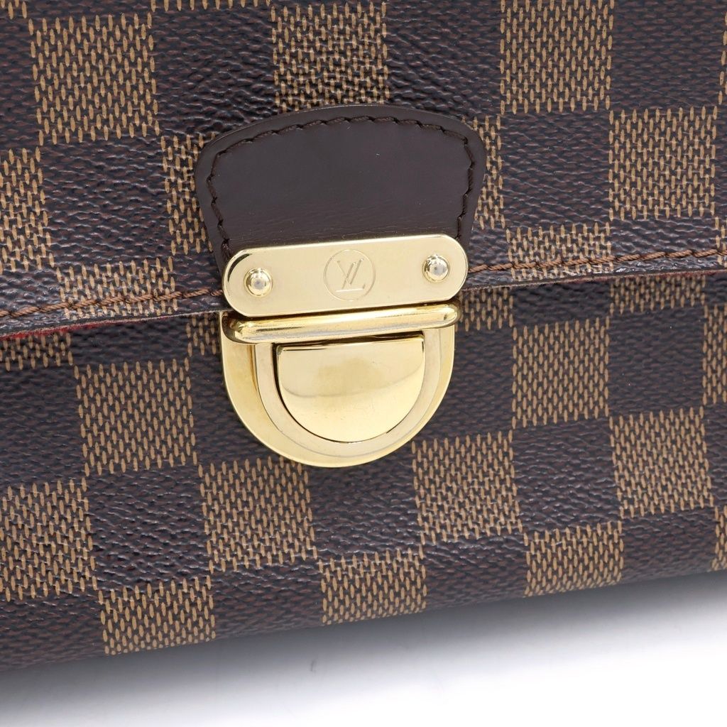 Louis Vuitton Damier Ravello GM Shoulder Bag Brown Leather Gold — view 6