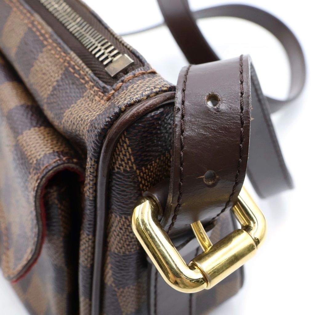 Louis Vuitton Damier Ravello GM Shoulder Bag Brown Leather Gold — view 8