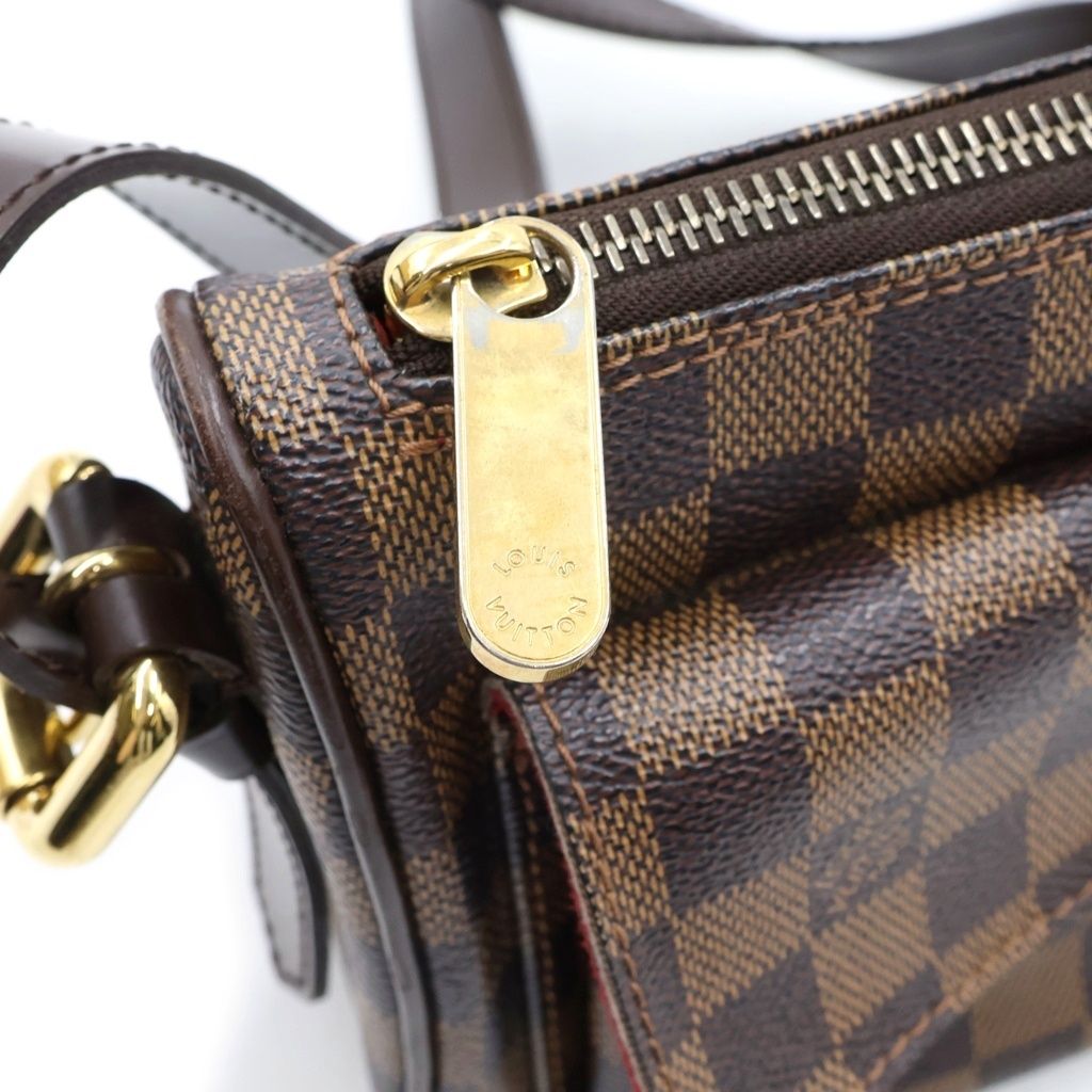 Louis Vuitton Damier Ravello GM Shoulder Bag Brown Leather Gold — view 7
