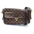 Louis Vuitton Damier Ravello GM Shoulder Bag Brown Leather Gold