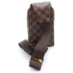 Louis Vuitton Damier Geronimos Shoulder Bag Brown Leather Gold — view 2