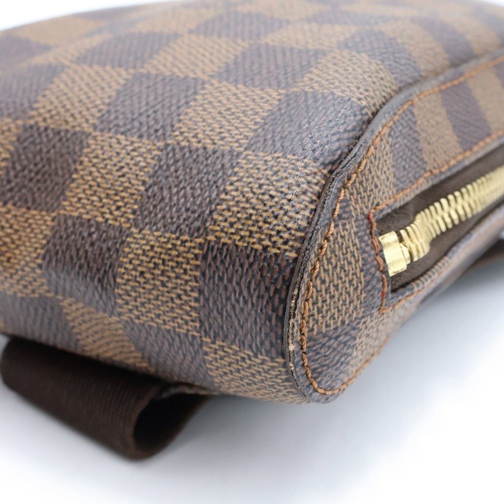 Louis Vuitton Damier Geronimos Shoulder Bag Brown Leather Gold — view 5