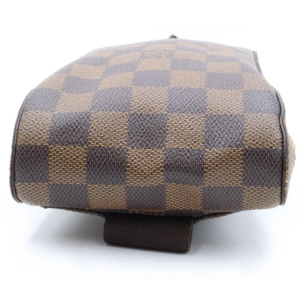 Louis Vuitton Damier Geronimos Shoulder Bag Brown Leather Gold — view 4