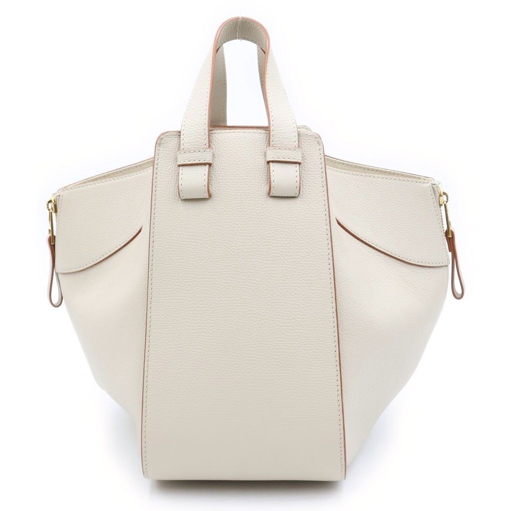 Loewe Hammock Medium 2-Way Shoulder Bag Ivory Off White Leather Gold — view 2