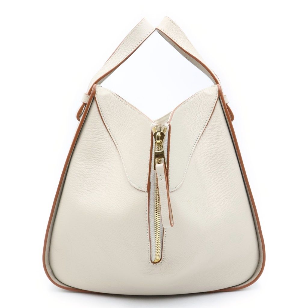 Loewe Hammock Medium 2-Way Shoulder Bag Ivory Off White Leather Gold — view 3
