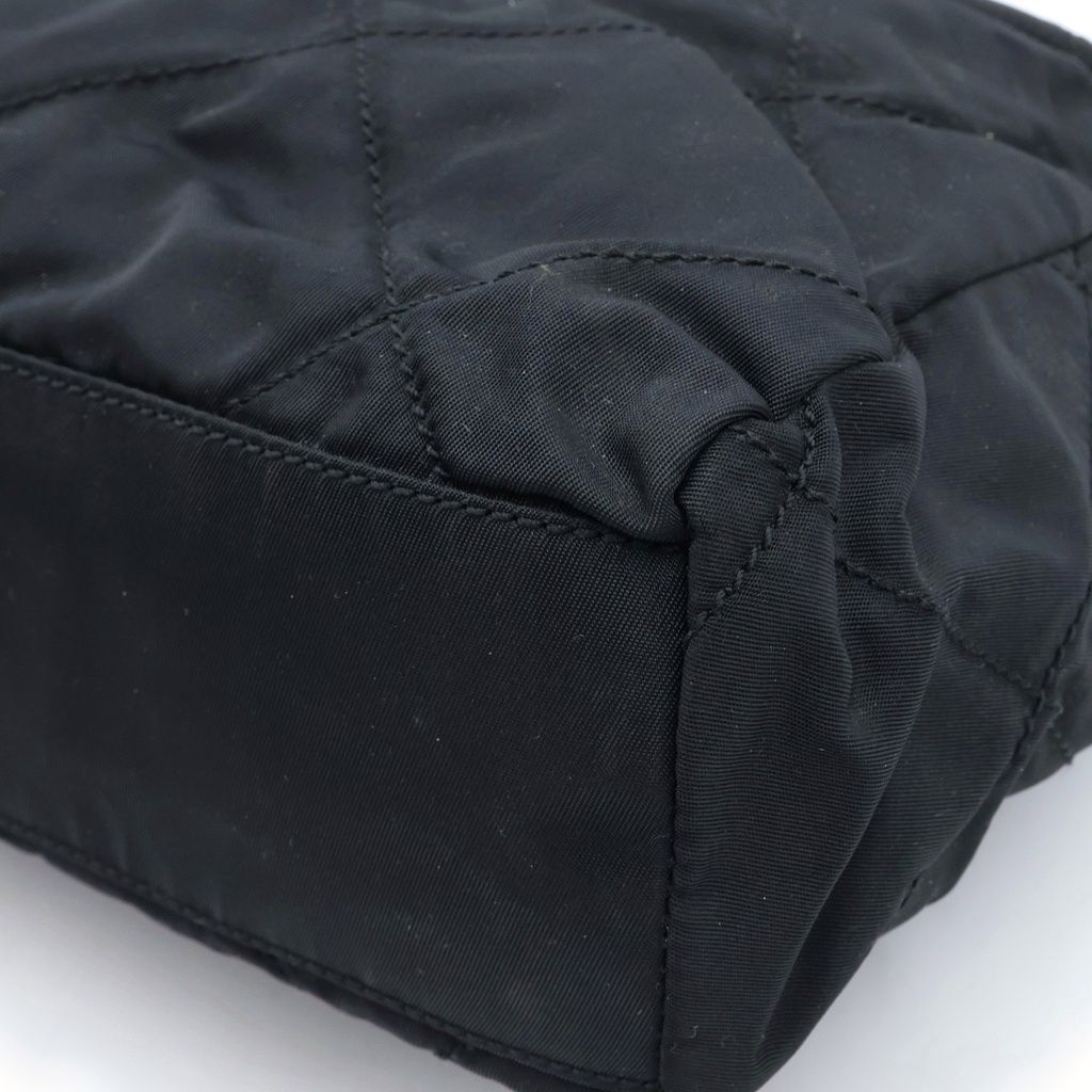 Prada Chain Tote Bag Black Nylon Gold — view 5