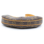 Louis Vuitton Monogram Pochette Croissant Bag Brown Leather Gold — view 4