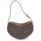Louis Vuitton Monogram Pochette Croissant Bag Brown Leather Gold — view 2