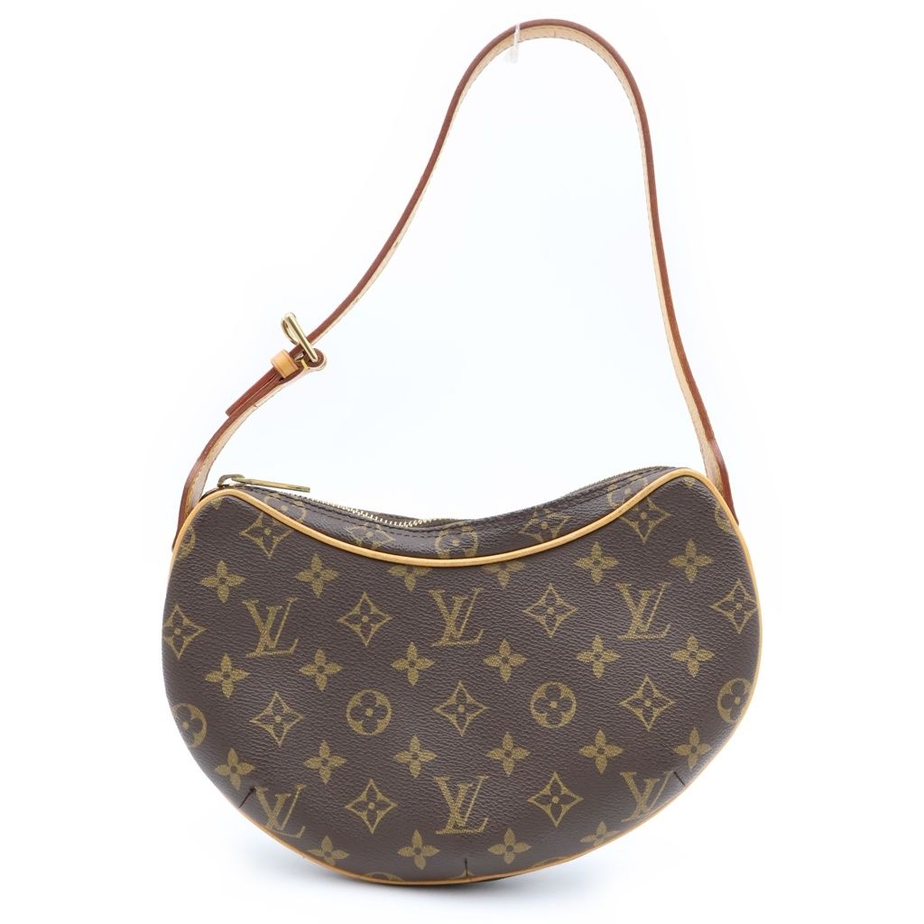 Louis Vuitton Monogram Pochette Croissant Bag Brown Leather Gold