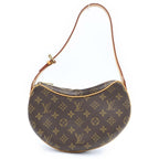 Louis Vuitton Monogram Pochette Croissant Bag Brown Leather Gold