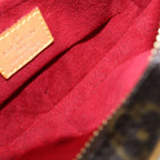 Louis Vuitton Monogram Pochette Croissant Bag Brown Leather Gold — view 8