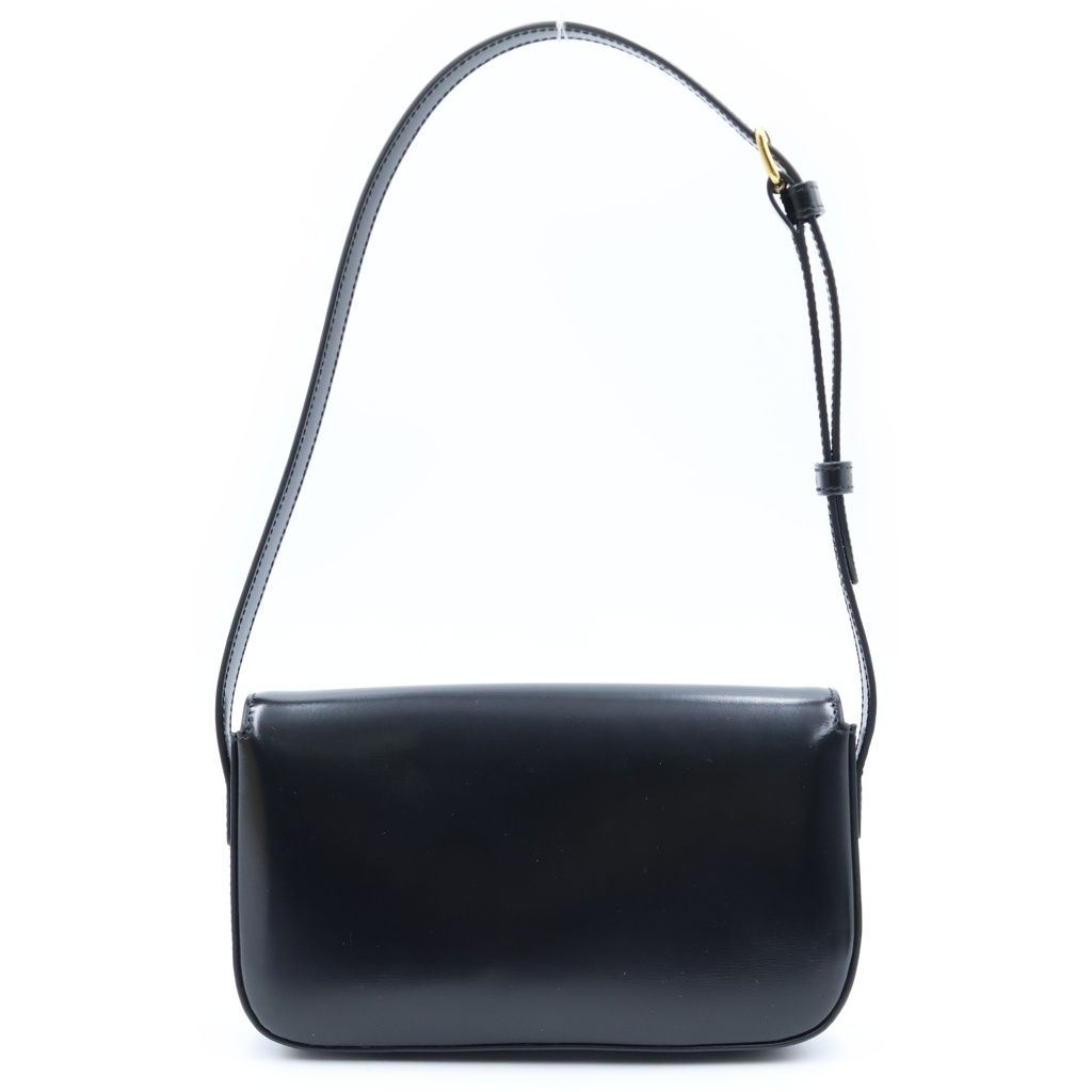 Celine Triomphe Shoulder Bag Black Shiny Calfskin Gold — view 2