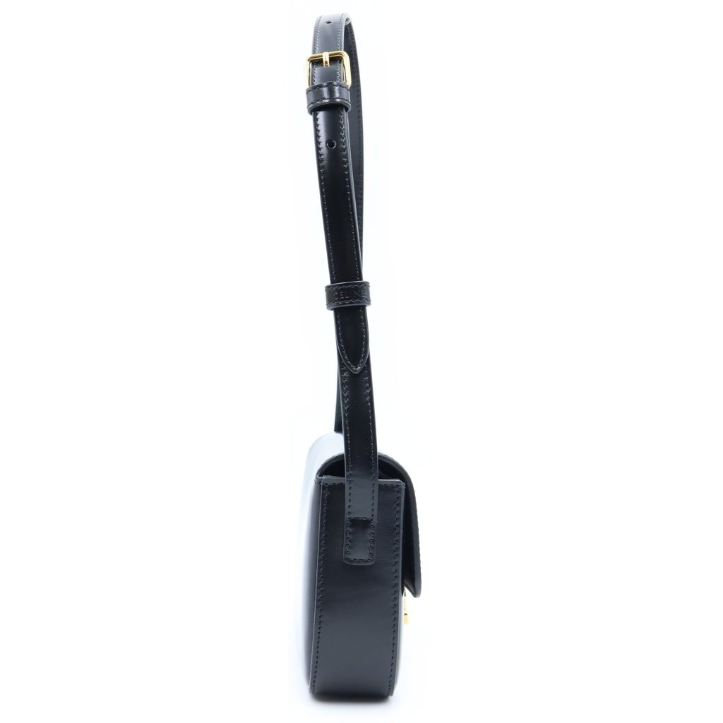 Celine Triomphe Shoulder Bag Black Shiny Calfskin Gold — view 3