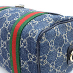 Gucci Ophidia GG Denim Mini Boston Bag 2-Way Indigo Blue Gold — view 5