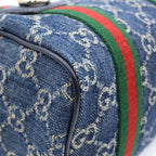 Gucci Ophidia GG Denim Mini Boston Bag 2-Way Indigo Blue Gold — view 6
