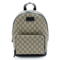 Gucci GG Supreme Backpack Black Beige Leather