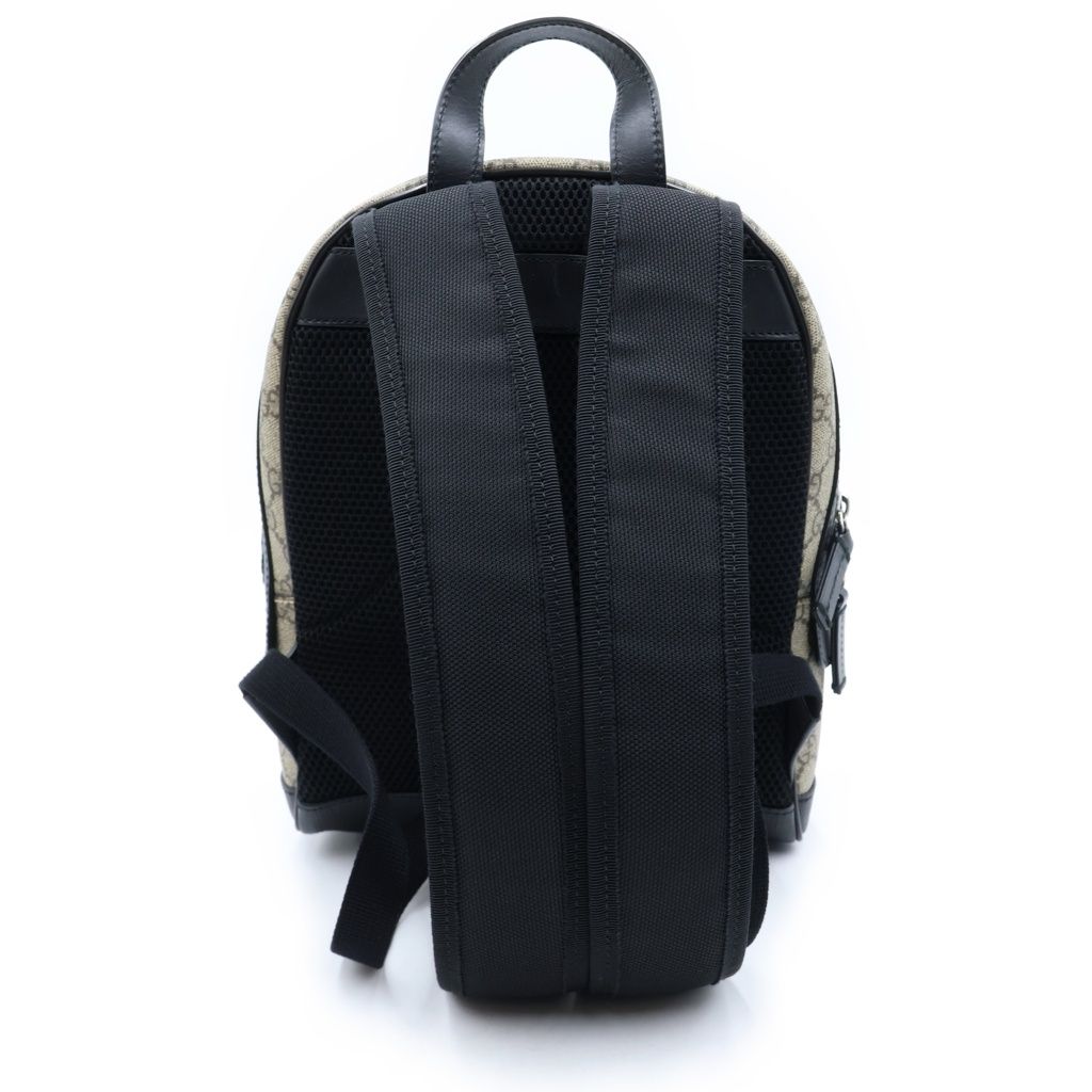 Gucci GG Supreme Backpack Black Beige Leather — view 2