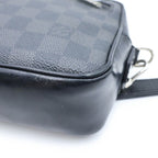 Louis Vuitton Damier Graphite Pochette Kasai Clutch Pouch Case Black Leather — view 5