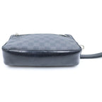 Louis Vuitton Damier Graphite Pochette Kasai Clutch Pouch Case Black Leather — view 4