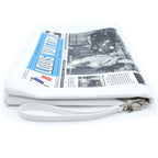 Louis Vuitton Newspaper Clutch White Leather Silver — view 3
