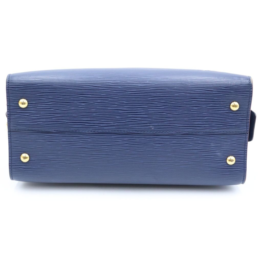 Louis Vuitton Epi Vaneau MM Handbag Leather Gold Navy — view 4