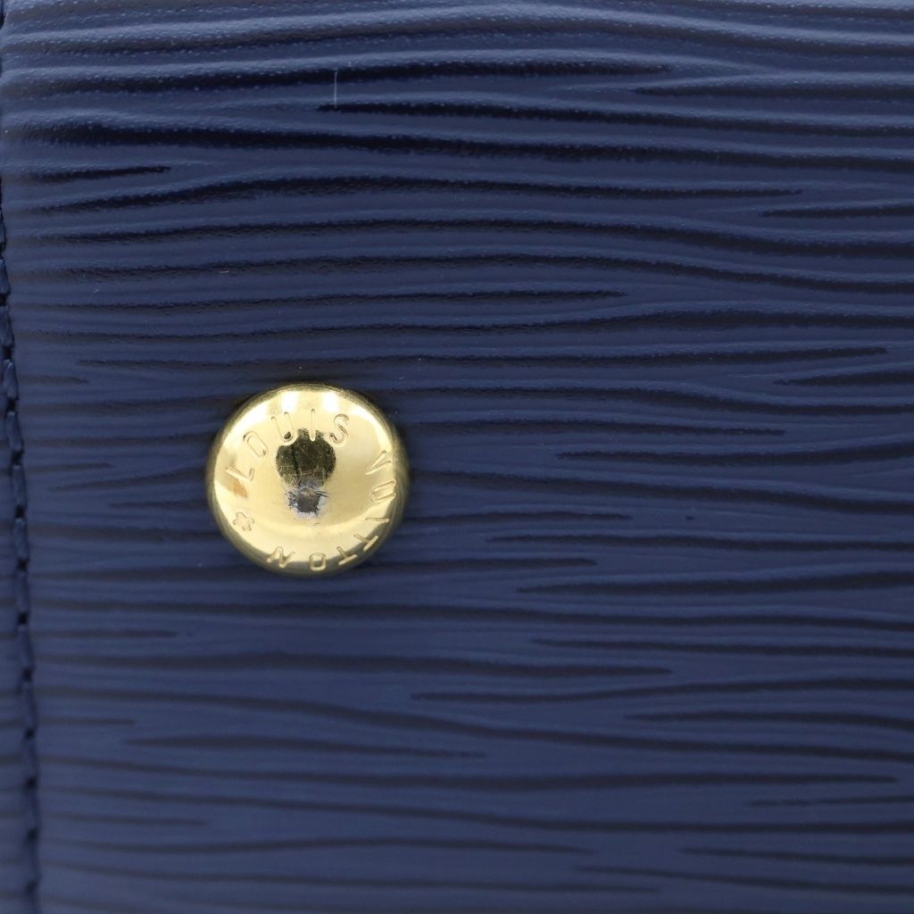 Louis Vuitton Epi Vaneau MM Handbag Leather Gold Navy — view 6
