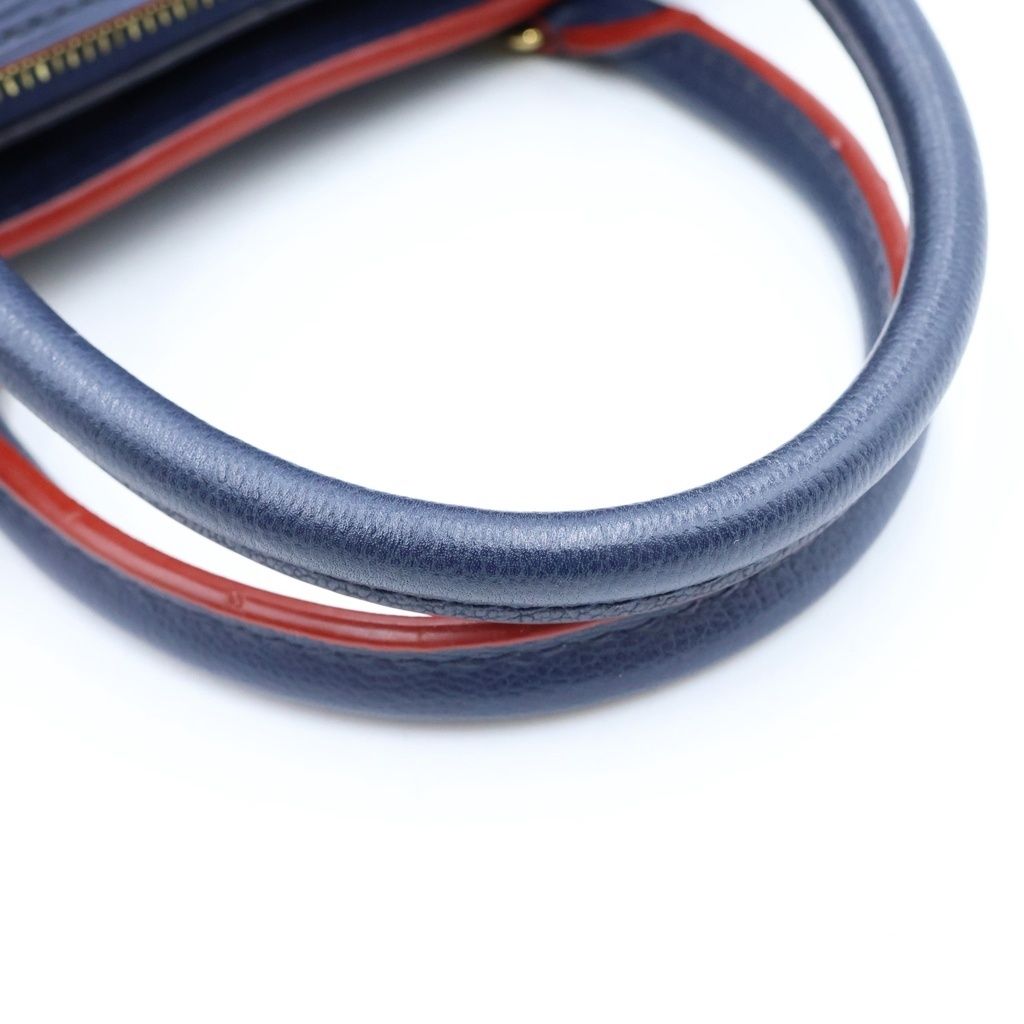 Louis Vuitton Epi Vaneau MM Handbag Leather Gold Navy — view 7