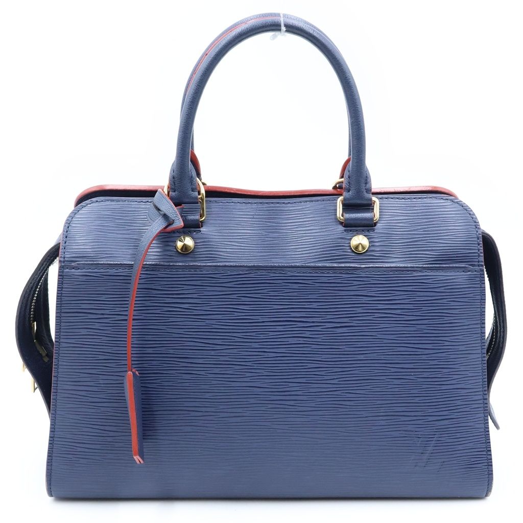 Louis Vuitton Epi Vaneau MM Handbag Leather Gold Navy