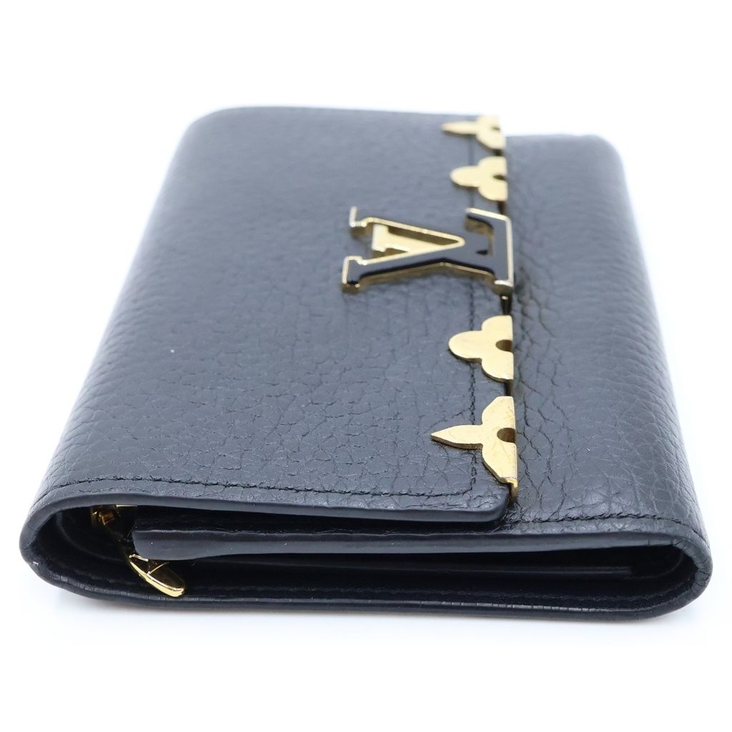 Louis Vuitton Portefeuille Capucines Trifold Wallet Compact Coin Purse Black — view 3