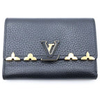 Louis Vuitton Portefeuille Capucines Trifold Wallet Compact Coin Purse Black