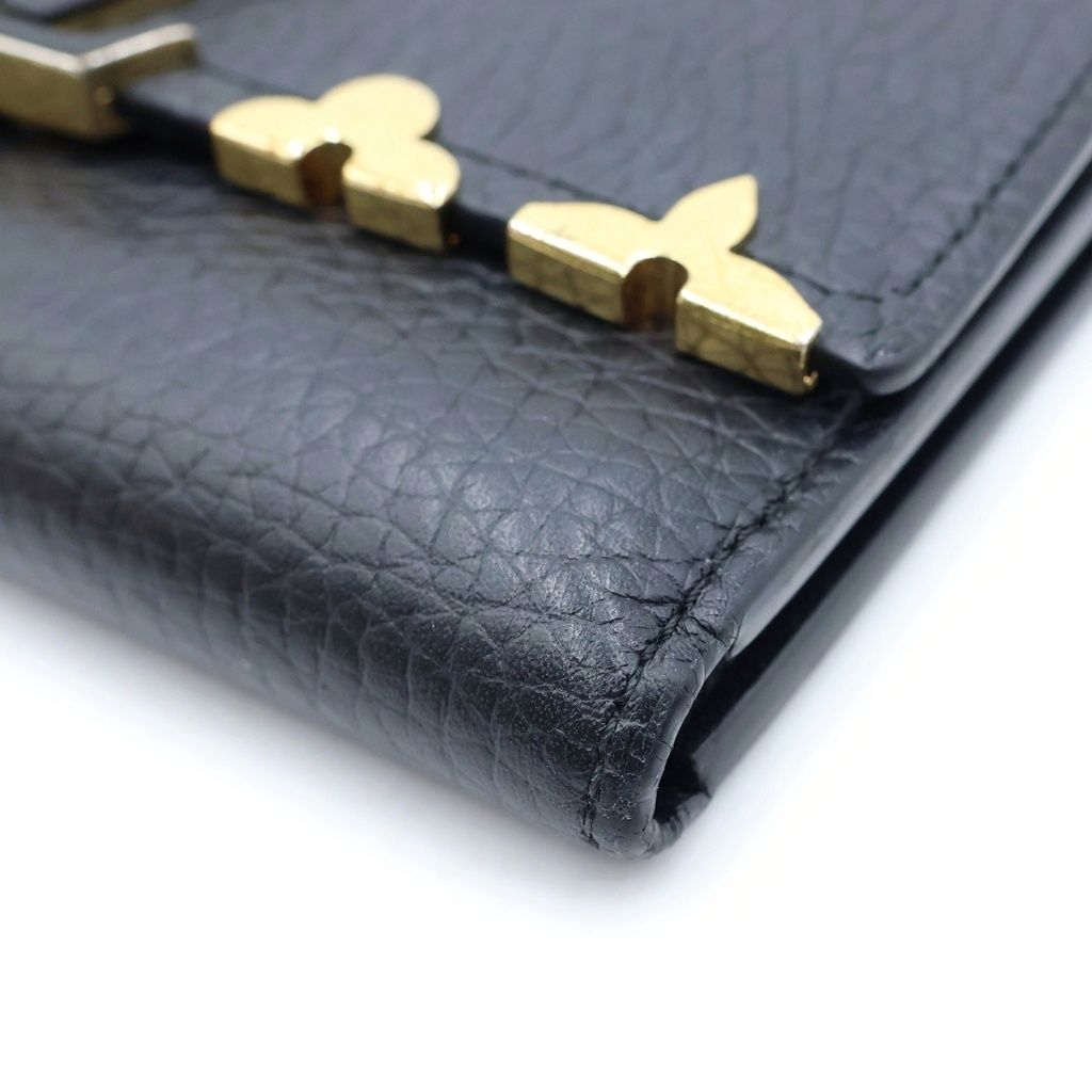 Louis Vuitton Portefeuille Capucines Trifold Wallet Compact Coin Purse Black — view 4