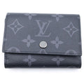Louis Vuitton Monogram Eclipse Victor Wallet Compact Trifold Black Leather