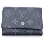 Louis Vuitton Monogram Eclipse Victor Wallet Compact Trifold Black Leather