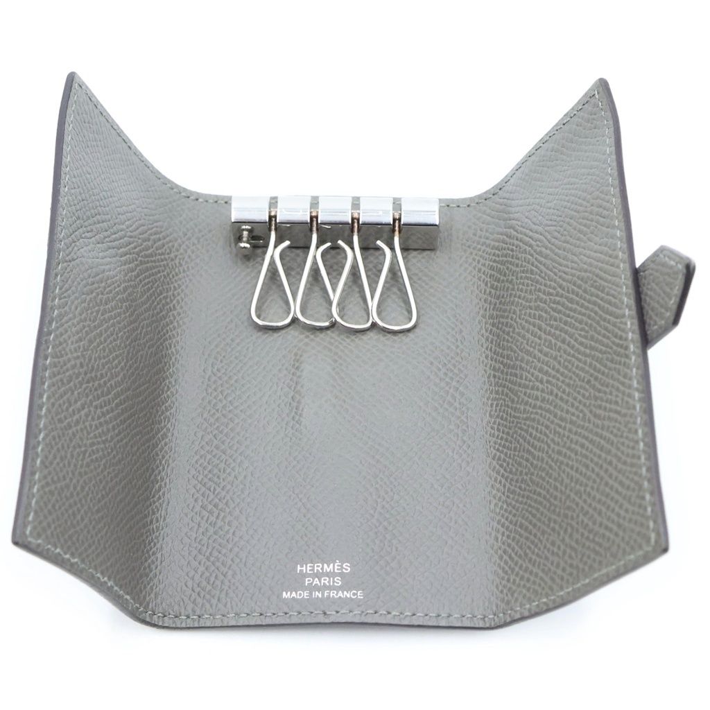 Hermes Bearn Key Case Silver Gray Key Holder — view 6