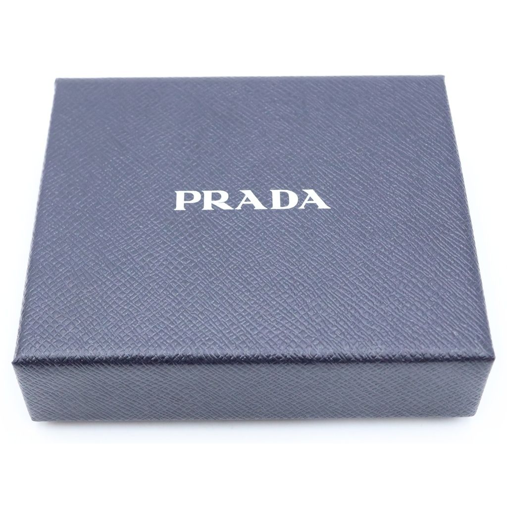 Prada Triangle Logo Compact Wallet Bifold Black Tessuto Nylon — view 6