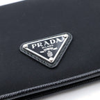 Prada Triangle Logo Compact Wallet Bifold Black Tessuto Nylon — view 4