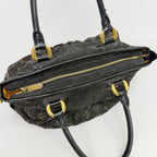 Louis Vuitton Monogram Denim Neo Cabby MM Handbag Leather Black Vintage — view 6