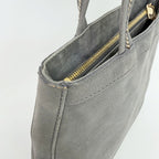 Fendi Nubuck FF Chain Tote Bag Leather Gray Gold Vintage — view 8