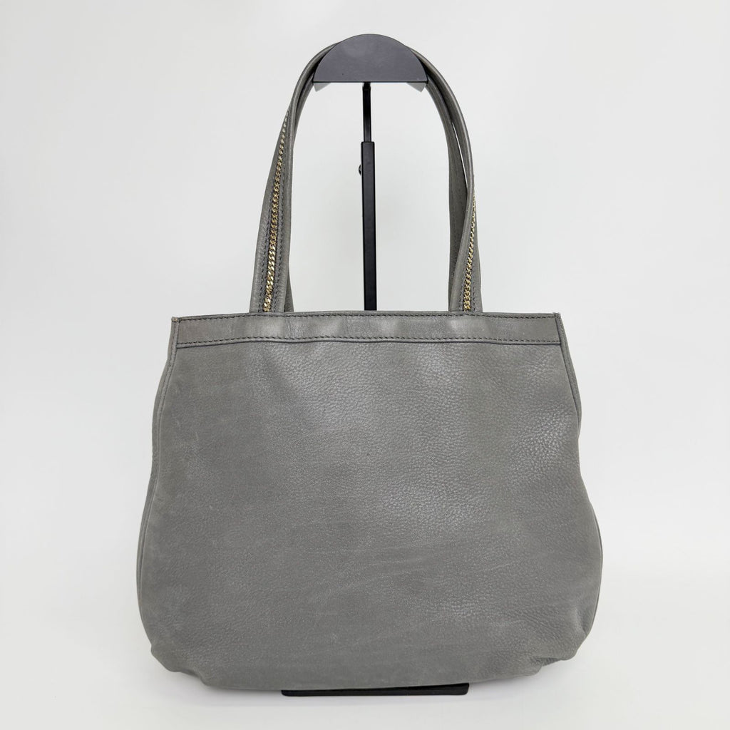 Fendi Nubuck FF Chain Tote Bag Leather Gray Gold Vintage — view 3