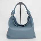 Loewe Flamenco Knot Hobo Shoulder Bag Leather Blue Vintage — view 4