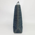 Chanel CC Logo Plastic Chain Handbag Denim Blue Seal Vintage — view 4