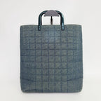 Chanel CC Logo Plastic Chain Handbag Denim Blue Seal Vintage — view 2