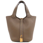 Hermes Picotin Lock PM Etaupe Gold Handbag Taurillon