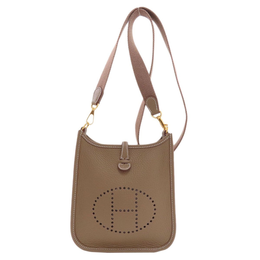 Hermes Evelyne TPM Etaupe Gold Shoulder Bag Taurillon