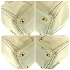 Prada Canapa White Gold Canvas Tote Bag — view 3
