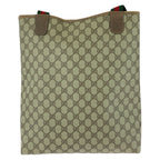 Gucci Vintage Sherry Line Beige Brown GG Supreme Canvas Tote Shoulder Bag — view 2